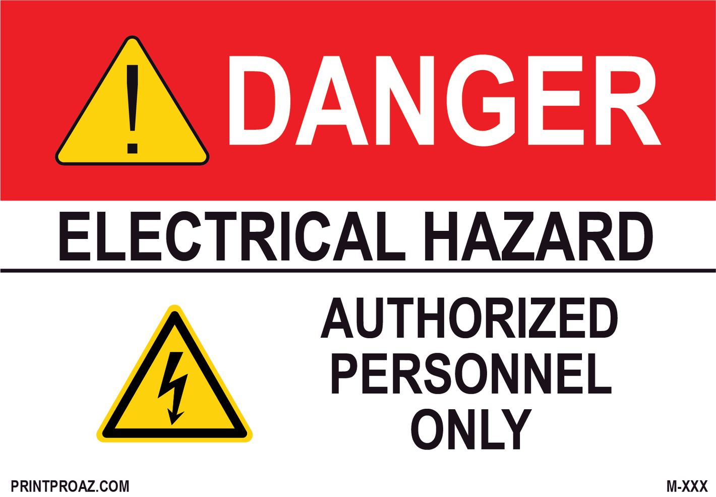 Aluminum Danger Electrical Sign Label M-645-650