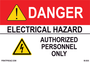 Aluminum Danger Electrical Sign Label M-645-650