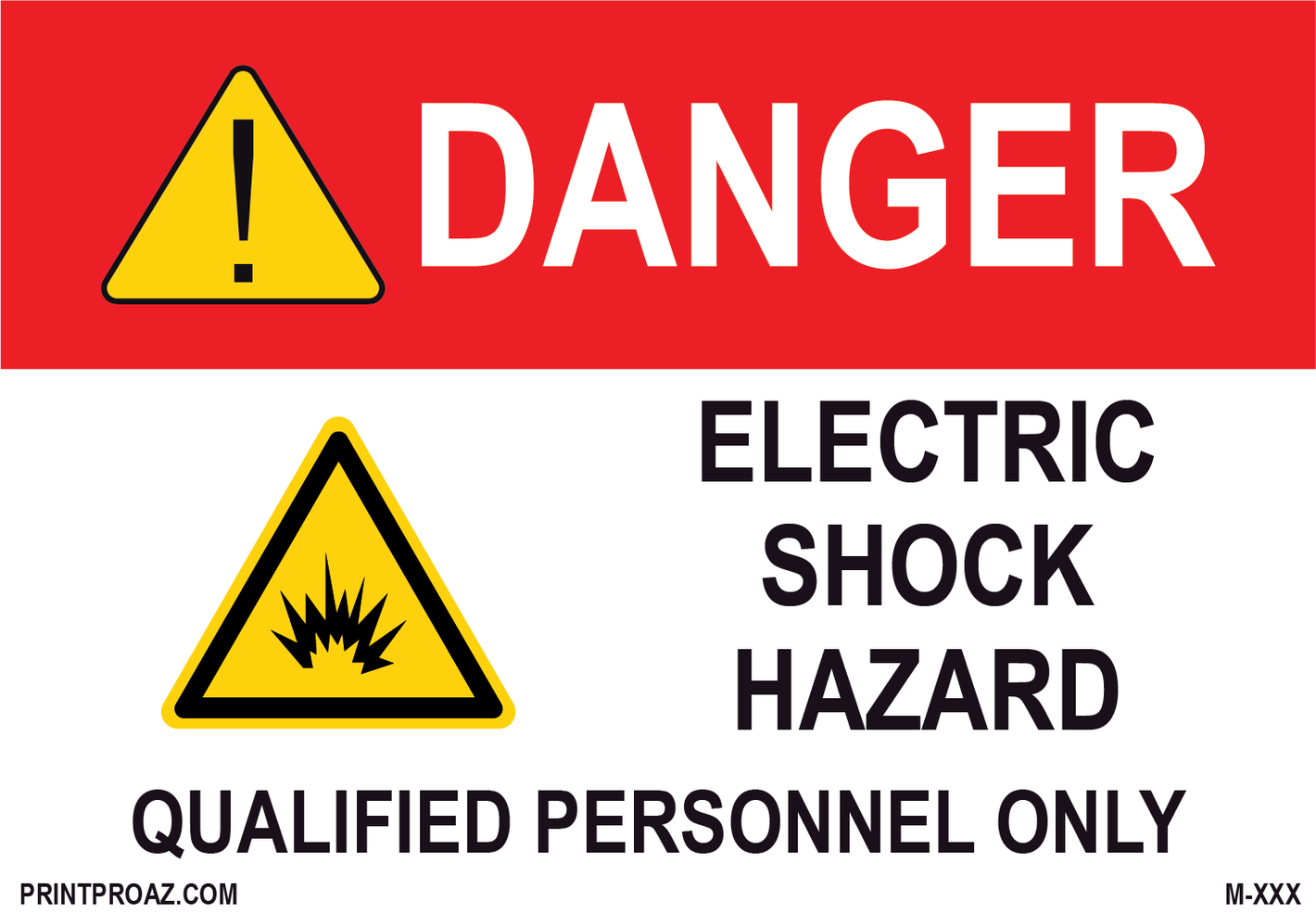 Aluminum Danger Electrical Sign Label M-663-668