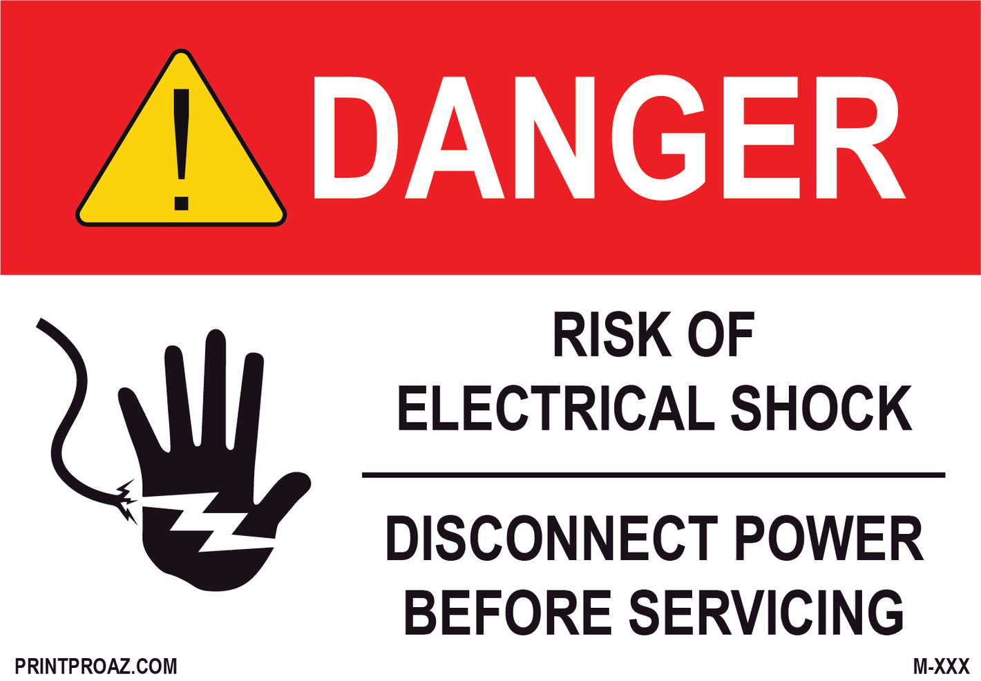 Aluminum Danger Electrical Sign Label M-675-680