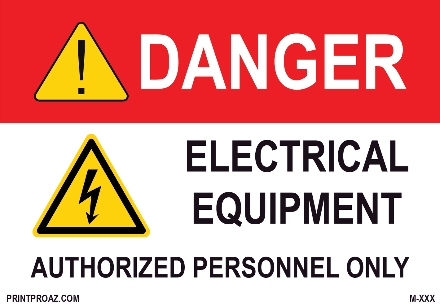 Aluminum Danger Electrical Sign Label M-699-704