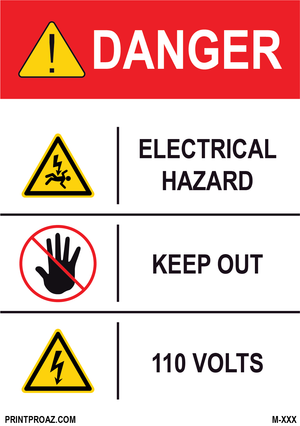 Aluminum Danger Electrical Sign Label M-711-716