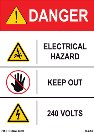 Aluminum Danger Electrical Sign Label M-717-722