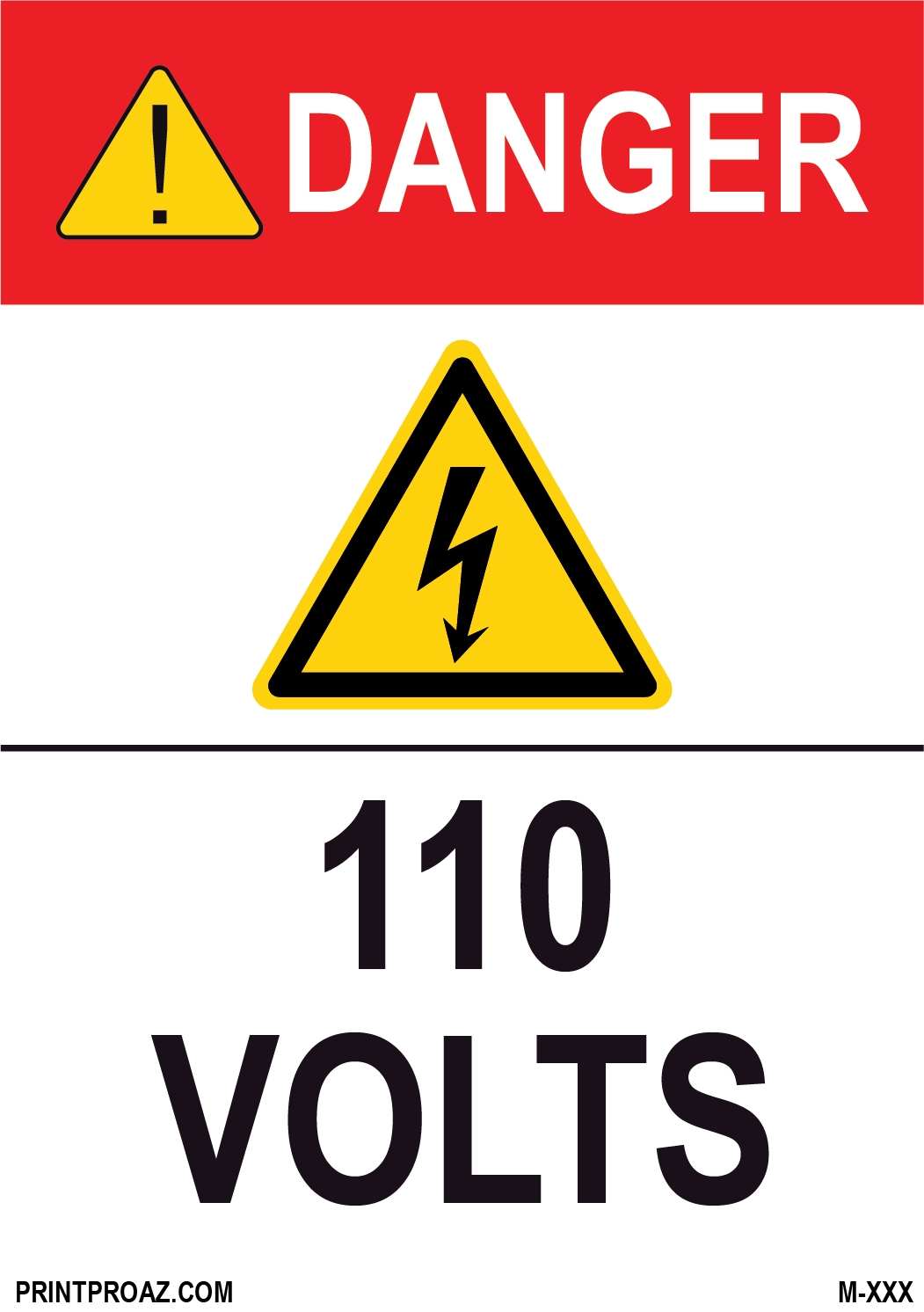 Aluminum Danger Electrical Sign Label M-741-746