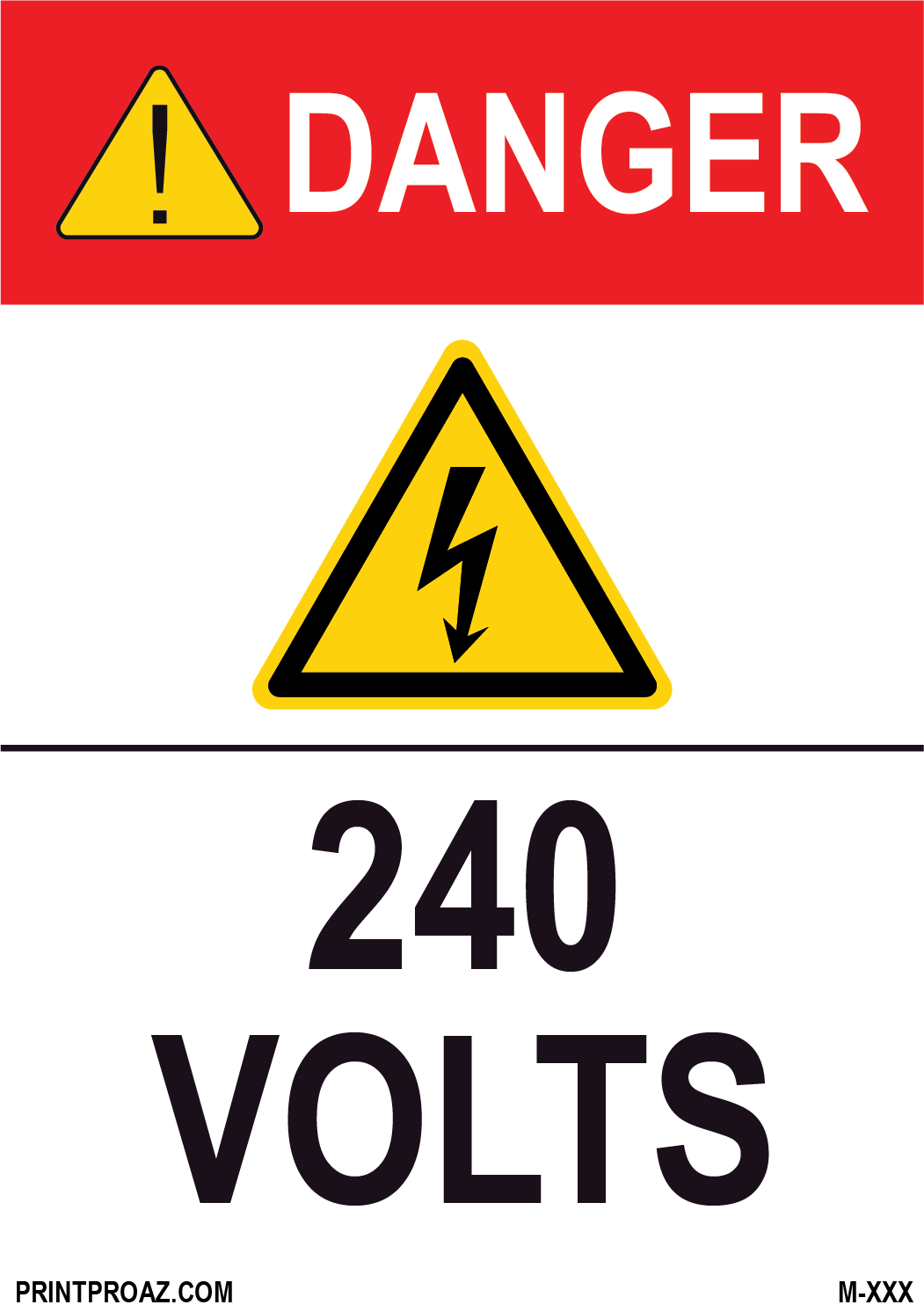 Aluminum Danger Electrical Sign Label M-747-752