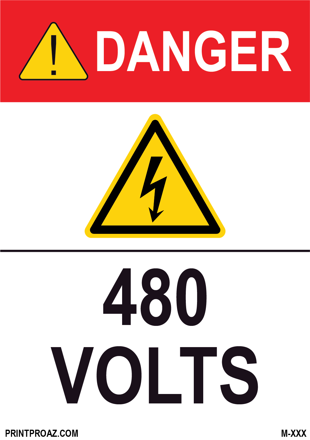 Aluminum Danger Electrical Sign Label M-753-758