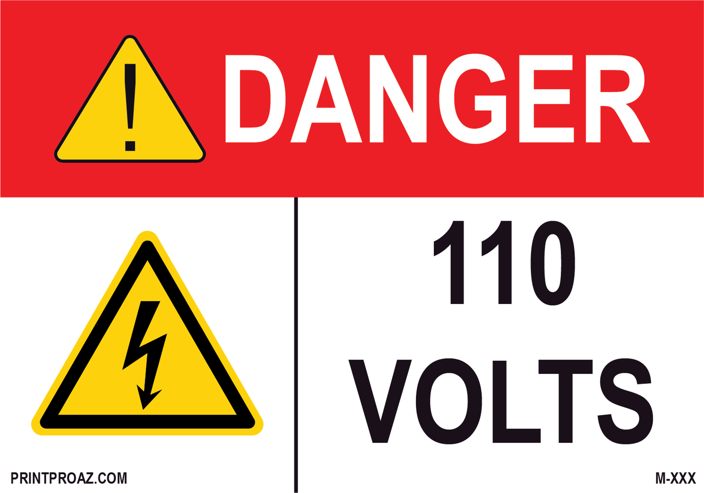 Aluminum Danger Electrical Sign Label M-765-770