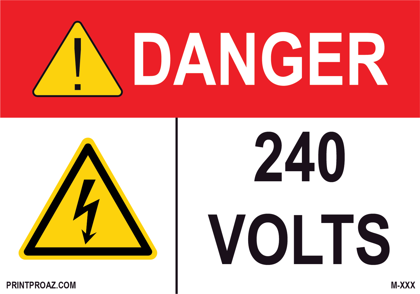 Aluminum Danger Electrical Sign Label M-771-776