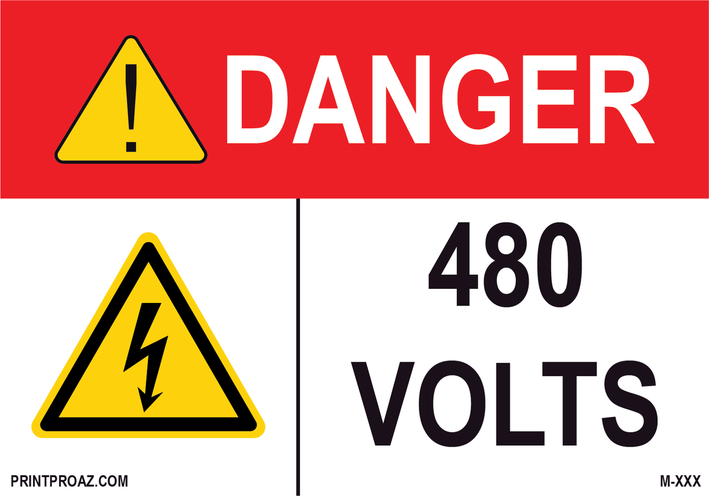 Aluminum Danger Electrical Sign Label M-777-782