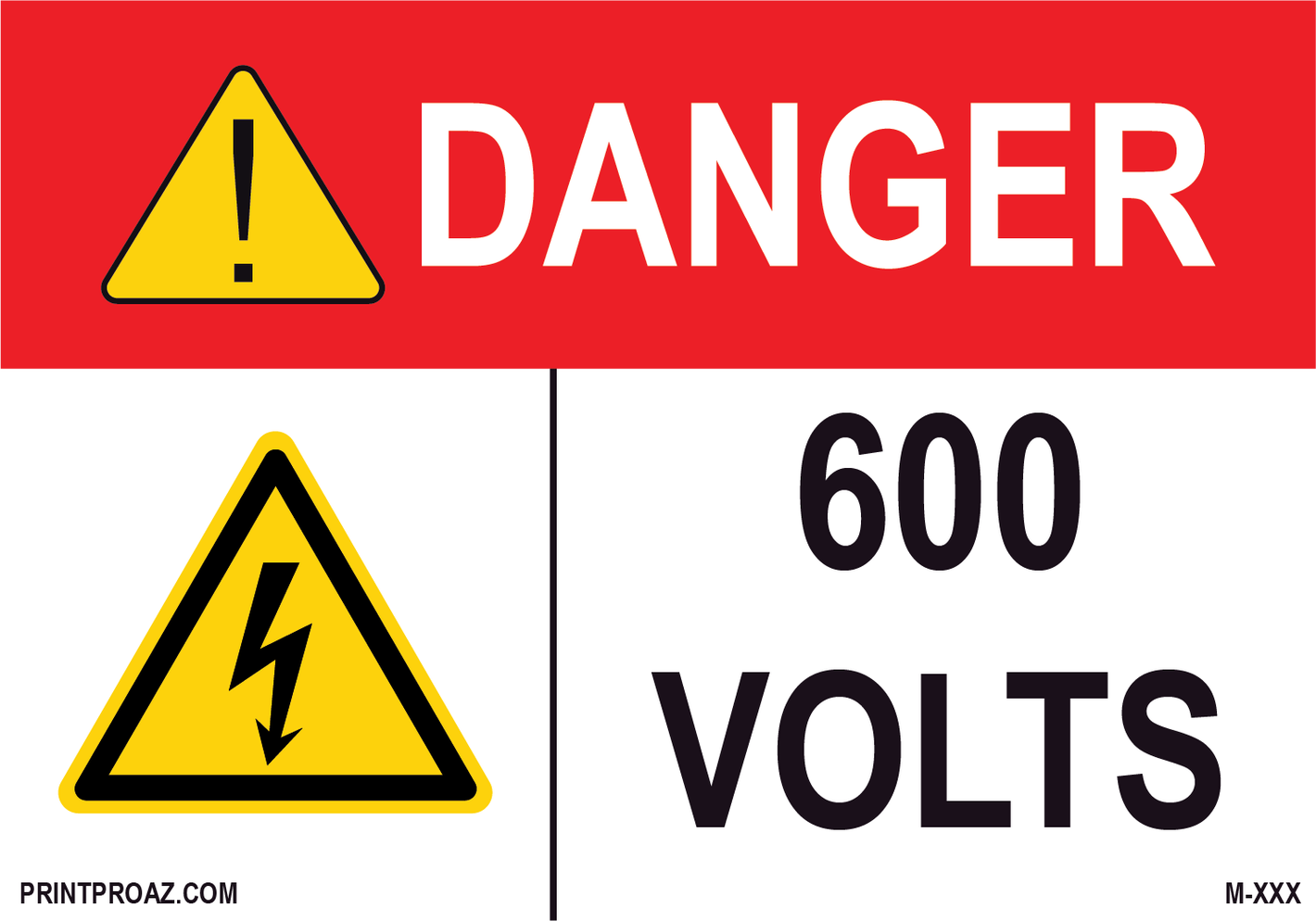 Aluminum Danger Electrical Sign Label M-783-788