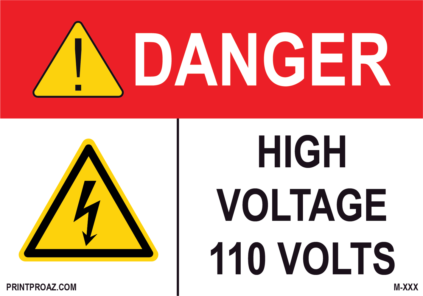 Aluminum Danger Electrical Sign Label M-789-794