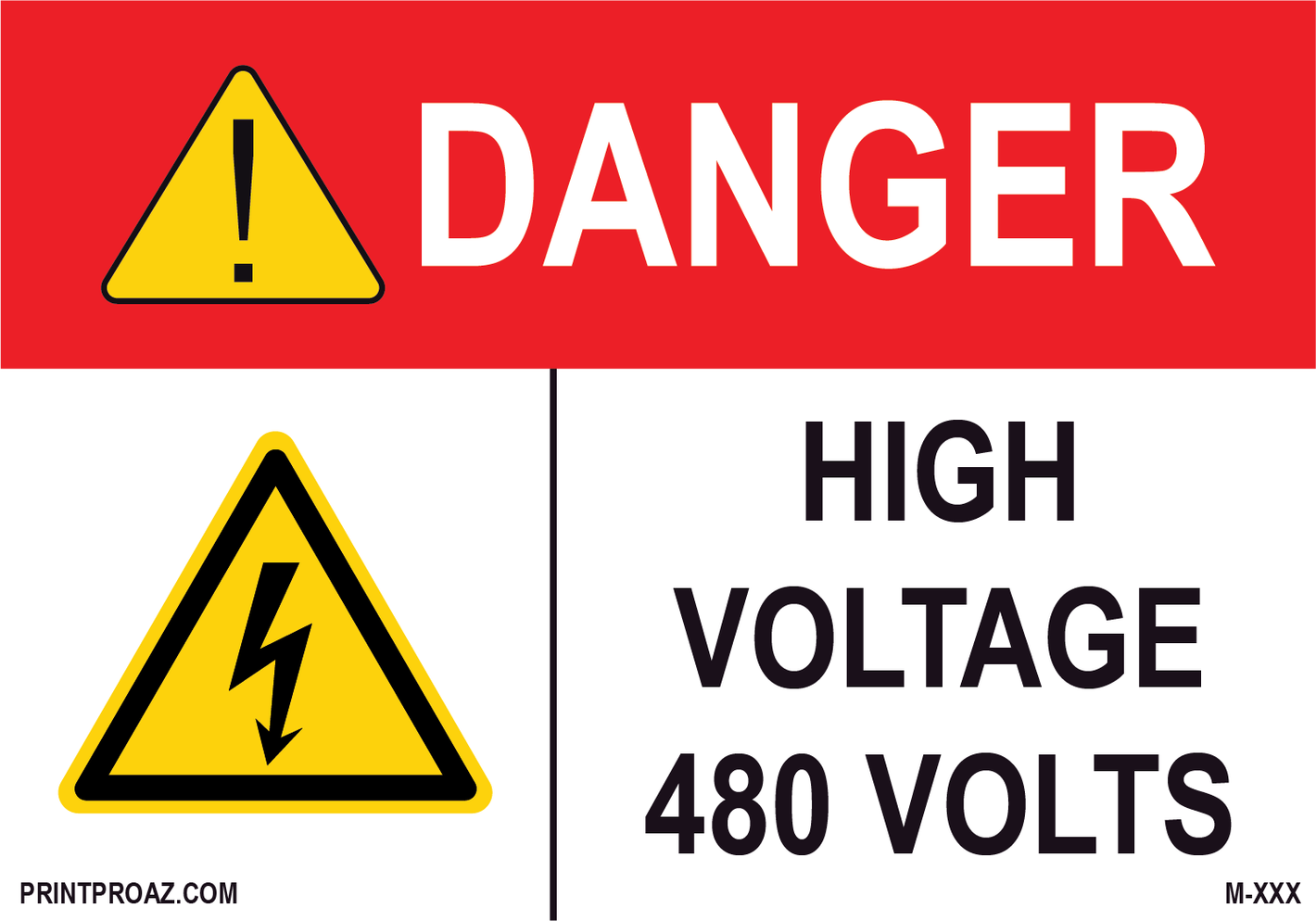 Aluminum Danger Electrical Sign Label M-795-800