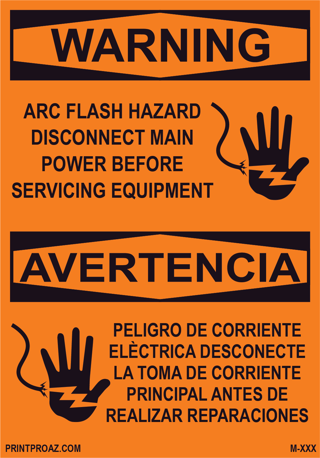 Aluminum Solar Warning Sign Label M-897-902