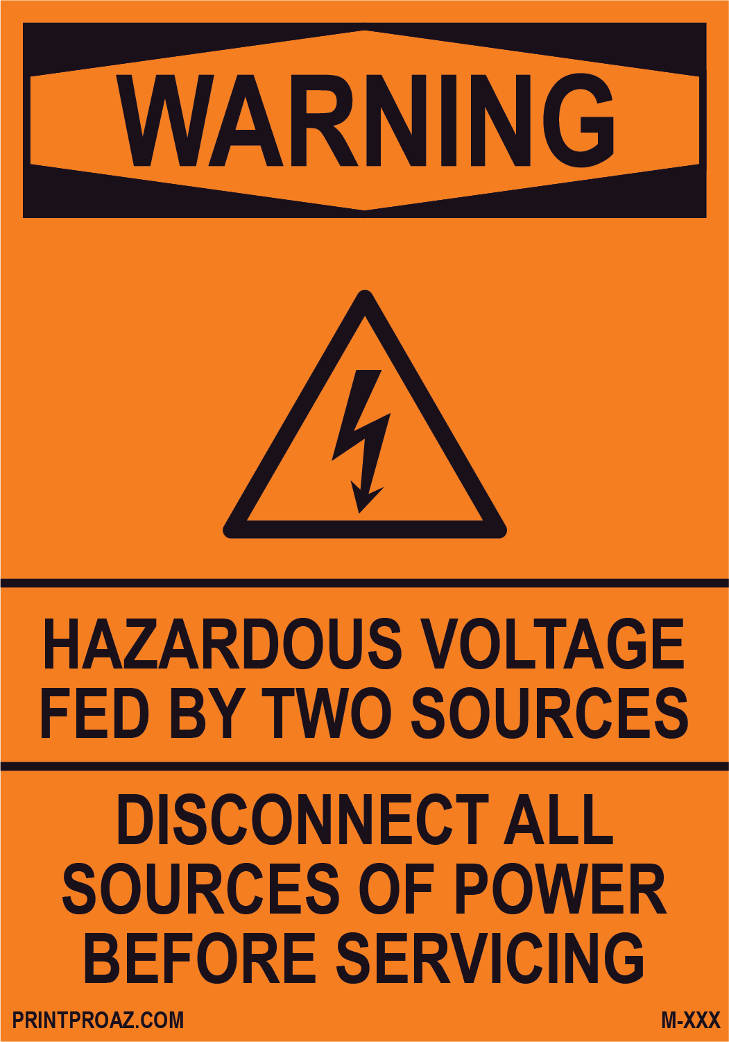 Aluminum Solar Warning Sign Label M-909-914