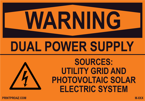 Aluminum Solar Warning Sign Label M-933-938