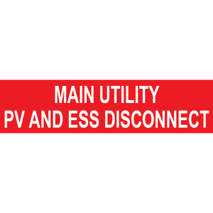 1x4 Main Utility PV and ESS PV-530 Plastic Solar Labels