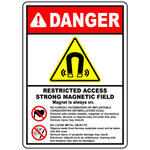 Danger restricted magnetic field MRI safety sign label