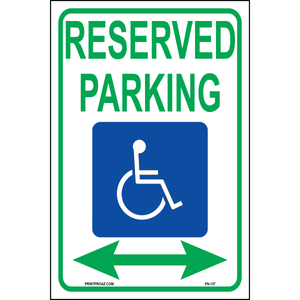MUTCD Accessible Parking Sign (Arrow Both Sides), Aluminum, PS-137