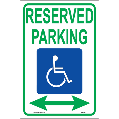MUTCD Accessible Parking Sign (Arrow Both Sides), Aluminum, PS-137
