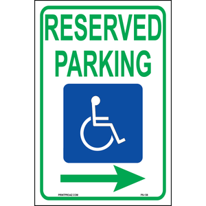 MUTCD Accessible Parking Sign (Arrow Right), Aluminum, PS-138