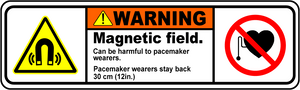 Magnetic field pacemaker 30cm polyester safety label