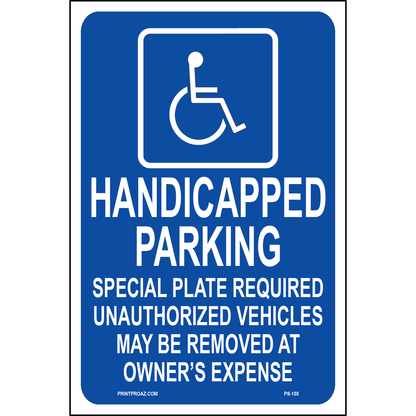 Massachusetts Accessible Parking Sign, Aluminum, PS-155