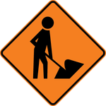Men at work MUTCD W21-1 traffic warning sign for road construction safety zones