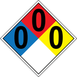 NFPA 0-0-0 argon gas hazard diamond safety sign