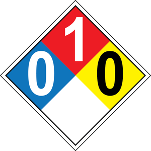 NFPA 0-1-0 chemical hazard diamond safety sign