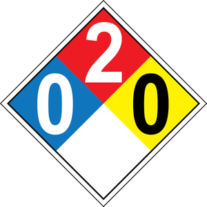 NFPA 0-2-0 chemical hazard diamond safety sign