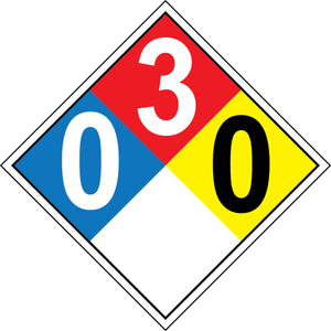 NFPA 0-3-0 chemical hazard diamond safety sign