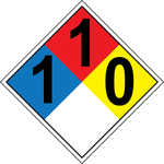 NFPA 1-1-0 chemical hazard diamond safety sign