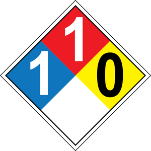 NFPA 1-1-0 chemical hazard diamond safety sign