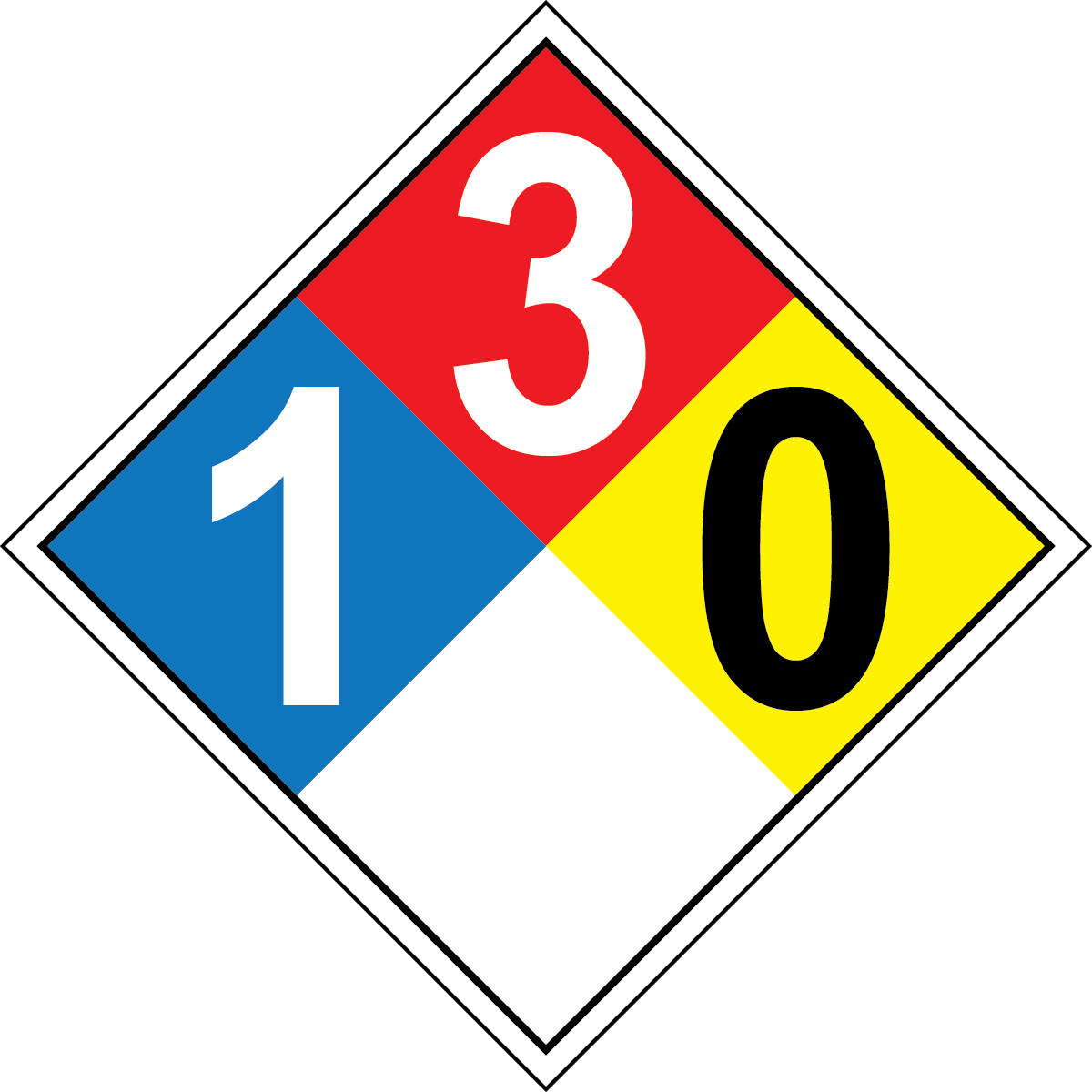 NFPA 1-3-0 chemical hazard diamond safety sign