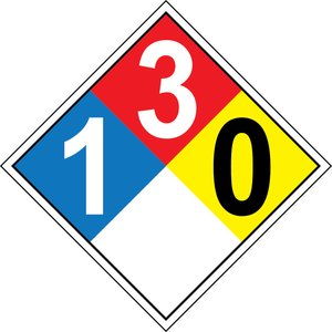 NFPA 1-3-0 chemical hazard diamond safety sign