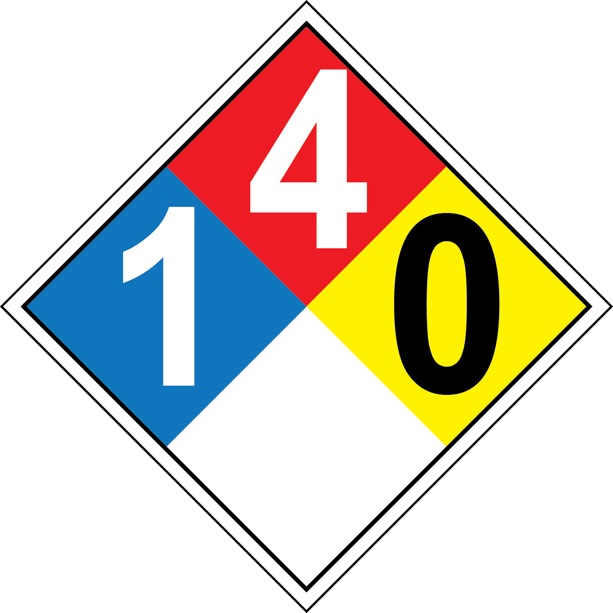 NFPA 1-4-0 chemical hazard diamond safety sign