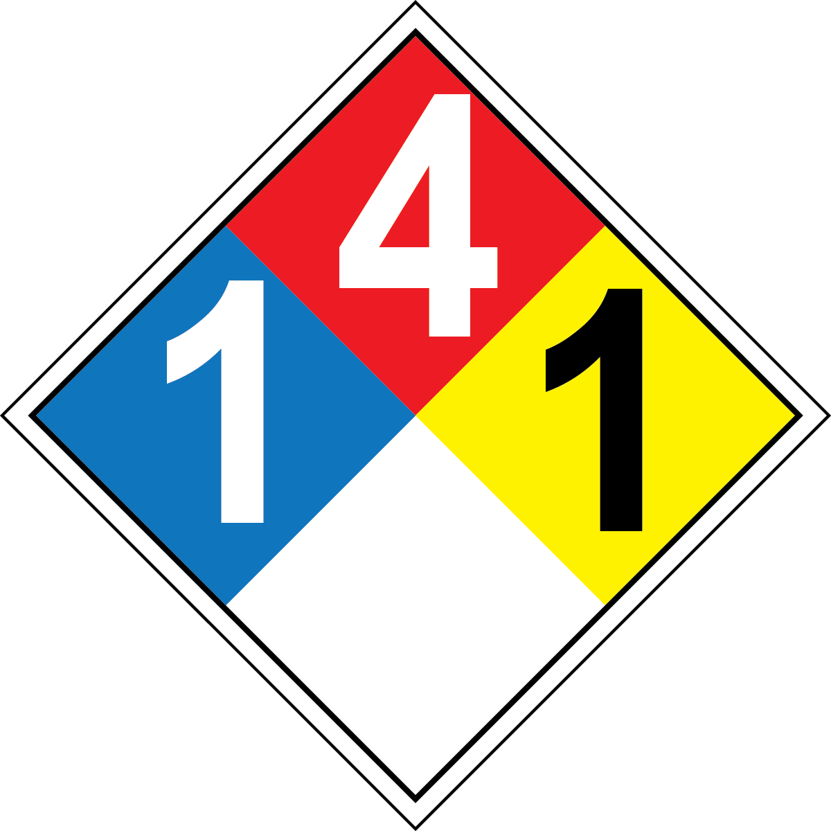 NFPA 1-4-1 propylene hazard diamond safety sign