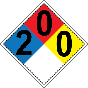 NFPA 2-0-0 chemical hazard diamond safety sign
