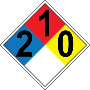 NFPA 2-1-0 chemical hazard diamond safety sign
