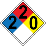 NFPA 2-2-0 diesel fuel hazard diamond sign