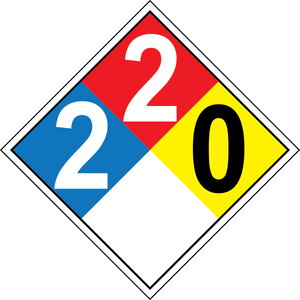 NFPA 2-2-0 diesel fuel hazard diamond sign
