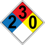NFPA 2-3-0 chemical hazard diamond safety sign