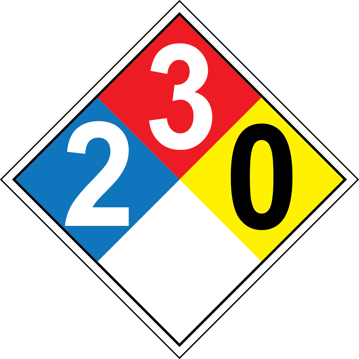 NFPA 2-3-0 chemical hazard diamond safety sign
