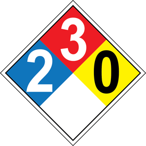 NFPA 2-3-0 chemical hazard diamond safety sign