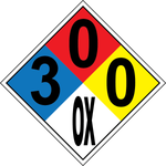NFPA 3-0-0-OX oxygen oxidizer hazard sign