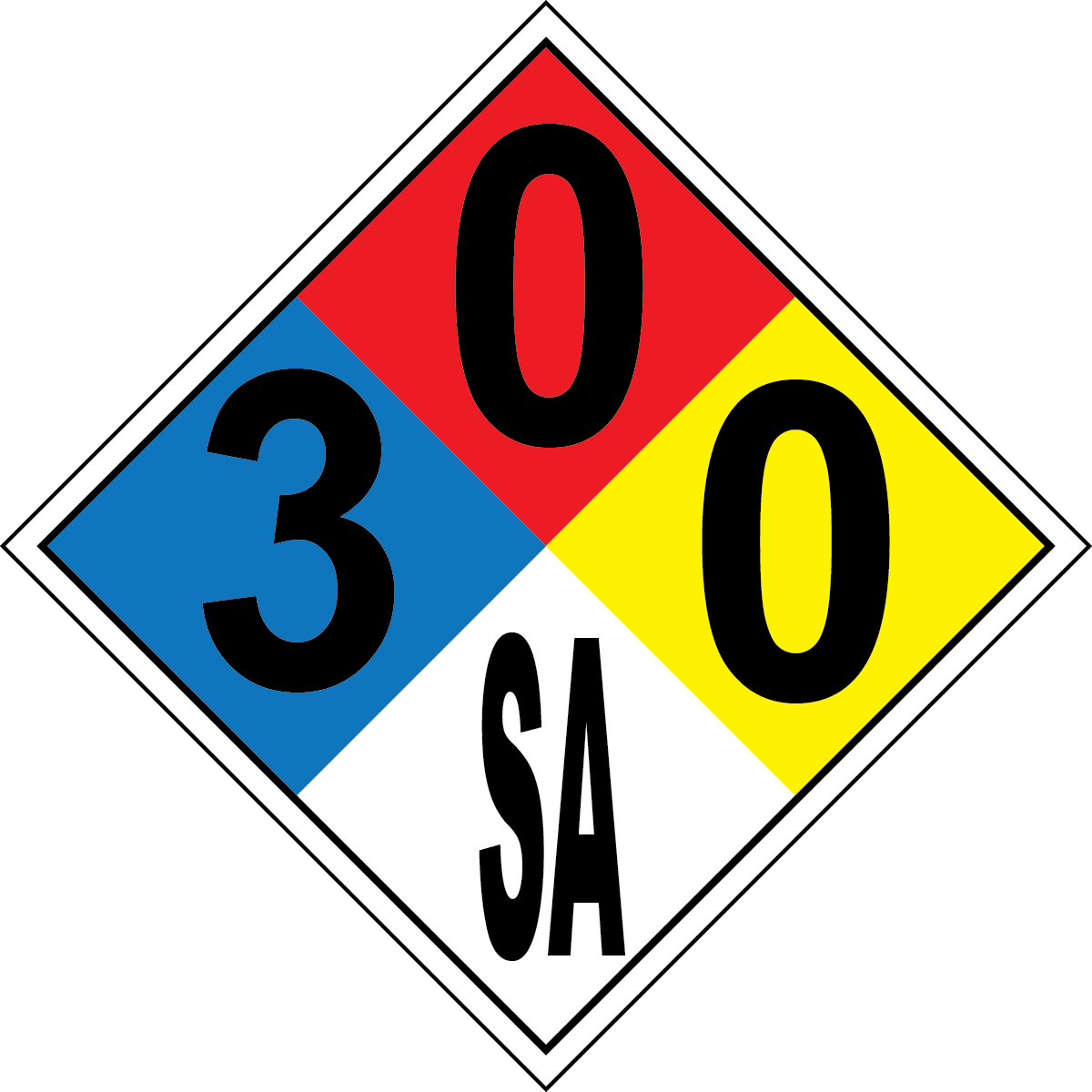 NFPA 3-0-0-SA nitrogen asphyxiant hazard sign