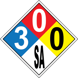 NFPA 3-0-0-SA nitrogen asphyxiant hazard sign
