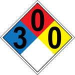 NFPA 3-0-0 chemical hazard diamond safety sign
