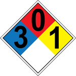 NFPA 3-0-1 chemical hazard diamond safety sign