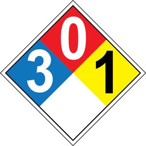 NFPA 3-0-1 chemical hazard diamond safety sign